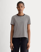 The Box-Cut Tee in Essential Cotton | Black / Bone | No Pocket