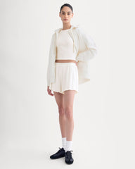 Lounge Rib Cropped Shirt | Bone