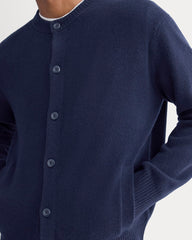 Luxe Merino Crew Cardigan | Deep Navy