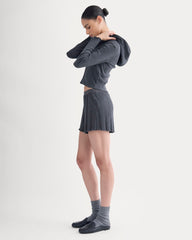 Lounge Rib Hoodie | Heathered Soot