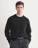 Luxe Merino Double-Knit Sweater | Black