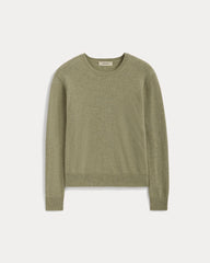 The Classic Crew in Cashmere | Light Heathered Moss