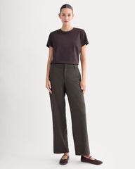 The Box-Cut Tee in Essential Cotton | Dark Chocolate | No Pocket