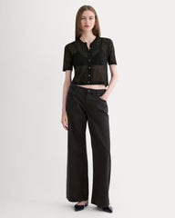 The Air Alpaca™ Short-Sleeve Cardigan | Black