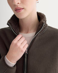 Reversible Teddy Half-Zip Pullover | Coffee Bean