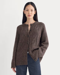 Cloud Cable Cardigan | Heathered Burgundy