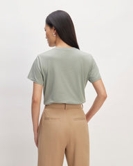 The Box-Cut Tee in Essential Cotton | Sage Green | Pocket
