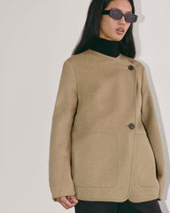 The October Coat | Dark Heathered Camel