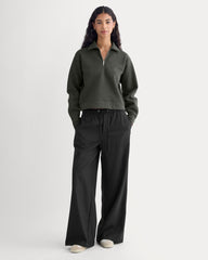 Luxe Fleece Zip Polo | Washed Black