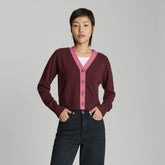 The Cashmere Cardigan | Tawny Port / Bubblegum