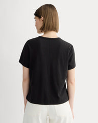 The Box-Cut Tee in Cotton Linen | Black