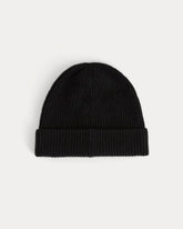 The Cashmere Ribbed Beanie | Black