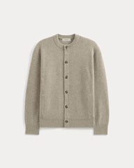 Luxe Merino Crew Cardigan | Heather Gravel
