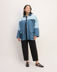 The Everlane x Marques' Almeida Denim Patchwork Jacket | Diamond Blue