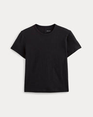 The Box-Cut Tee in Cotton Linen | Black