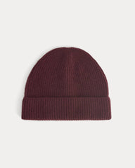 The Cashmere Ribbed Beanie | Wine