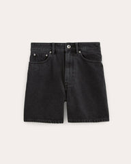 The A-Line Denim Short | Washed Black