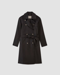 The Italian Wool Modern Trench | Black