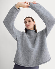 Rollneck Sweater | Heather Grey/Twist
