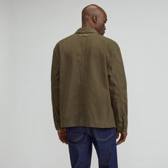 The Organic Cotton Herringbone Utility Jacket | Beech