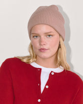 The Cashmere Ribbed Beanie | Dusty Rose