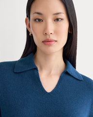 Cashmere Polo Sweater | Deep Lazuli Blue