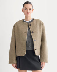 The Cocoon Coat in Wool | Heather Taupe