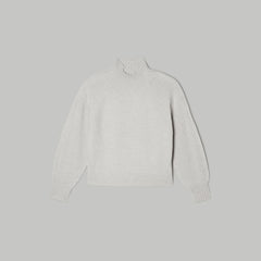 The Cashmere Ribbed Turtleneck | Pale Heathered Grey