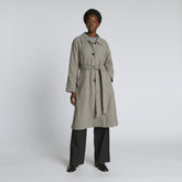 The Italian ReWool® Trench | Pewter Houndstooth