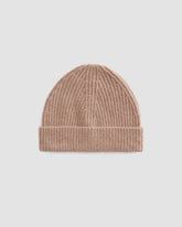 The Cashmere Fine Rib Beanie | Heathered Woodsmoke