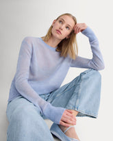 The Air Alpacaâ„¢ Relaxed Crew Top | Soft Blue
