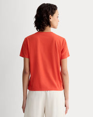 The Box-Cut Tee in Essential Cotton | Poppy Red | No Pocket