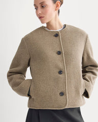 The Cocoon Coat in Wool | Heather Taupe