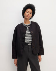 The Denim Barrel Jacket | Black