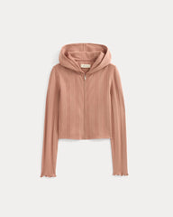 Lounge Rib Hoodie | Ash Rose