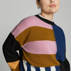 The Cashmere Patchwork Sweater | Multi Stripe