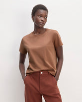The Box-Cut Tee in Essential Cotton | Carob Brown | No Pocket
