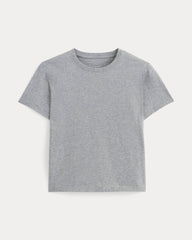 The Box-Cut Tee in Essential Cotton | Heathered Grey | No Pocket