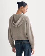 Full-Zip Hoodie in Wool Cashmere | Oatmeal