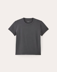 The Box-Cut Tee in Essential Cotton | Graphite | No Pocket