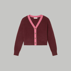 The Cashmere Cardigan | Tawny Port / Bubblegum