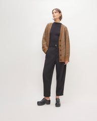 The Alpaca Tiger Jacquard Cardigan | Camel / Medium Brown