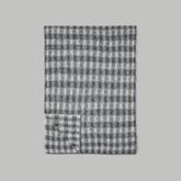 The Alpaca Patterned Scarf | Light Heather Grey / Dark Charcoal Buffalo Check