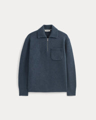 Luxe Merino Quarter-Zip Pullover | Heather Midnight Navy