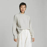 The Cashmere Ribbed Turtleneck | Pale Heathered Grey