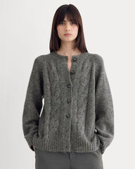 Cloud Cable Cardigan | Heather Charcoal