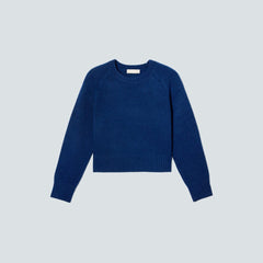 The Cashmere Boxy Crew | Bright Navy