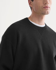 Luxe Merino Double-Knit Sweater | Black