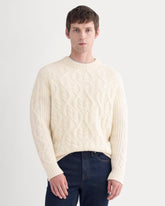 Cable Knit Crew in Luxe Merino | Bone