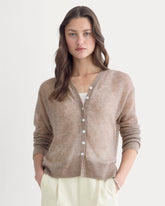 The Air Alpaca â„¢ High V Cardigan | Heathered Chocolate Chip